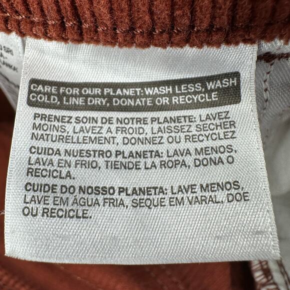 Levi's High Waisted Mom Jeans WMNS 25 Burnt Orange Tapered Leg Corduroy Zip Fly - Picture 9 of 12